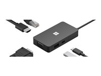 Microsoft USB-C Travel Hub - Telakointiasema - USB-C - VGA, HDMI - 1GbE - kaupallinen 1E4-00004