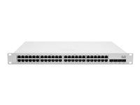 Cisco Meraki Cloud Managed MS350-48 - Kytkin - L3 - Hallinnoitu - 48 x 10/100/1000 + 4 x 10 Gigabit SFP+ (maa-satelliittiyhteys) - telineeseen asennettava, työpöytä MS350-48-HW