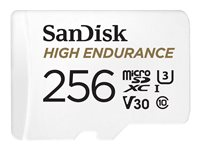 SanDisk High Endurance - Flash-muistikortti (microSDXC to SD -adapteri sisältyvä) - 256 Gt - Video Class V30 / UHS-I U3 / Class10 - microSDXC UHS-I SDSQQNR-256G-GN6IA