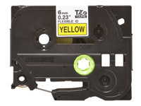Brother TZe-FX611 - Musta keltaisella - Rulla (0,6 cm x 8 m) 1 kasetti(a) joustava nauha malleihin Brother PT-D210, D600, H110, H200; P-Touch PT-1005, E550, P900; P-Touch Cube Plus PT-P710 TZEFX611
