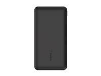 Belkin BoostCharge - Virtapankki - 10000 mAh - 15 watti(a) - 3 lähtöliittimet (24 pin USB-C, 2 x USB) - musta BPB011BTBK