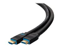 C2G 25ft Performance Series Premium High Speed HDMI Cable - 4K 60Hz In-Wall - Premium suuri nopeus - HDMI-kaapeli - HDMI uros to HDMI uros - 7.62 m - musta C2G50196