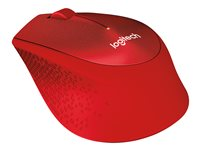 Logitech M330 SILENT PLUS - Hiiri - 3 painiketta - langaton - 2.4 GHz - USB johdoton vastaanotin - punainen 910-004911