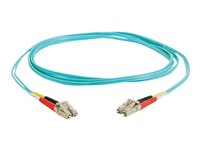C2G LC-LC 10Gb 50/125 OM3 Duplex Multimode PVC Fiber Optic Cable (LSZH) - Verkkokaapeli - monimuoto LC (uros) to monimuoto LC (uros) - 20 m - kuituoptinen - kaksipuolinen (duplex) - 50 / 125 micron - OM3 - ei sisällä halogeenia - sinivihreä 85556