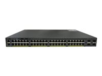 Cisco Catalyst 2960X-48FPS-L - Kytkin - Hallinnoitu - 48 x 10/100/1000 (PoE+) + 4 x Gigabit SFP - työpöytä, telineeseen asennettava - PoE+ (740 W) WS-C2960X-48FPS-L