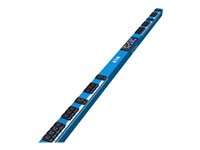 Eaton Metered Input Rack PDU EMIB08-30B - Virranjakeluyksikkö (telineasennettava) - Vaihtovirta 200-240 V - 7.4 kW - 1-vaiheinen - Ethernet, RS-232 - tulo: IEC 60309 32A - lähtöliittimet: 42 (6 x IEC 60320 C19, 36 x IEC 60320 C13) - 0U - 3 m johto - sininen EMIB08-30B