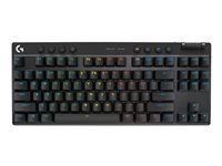 Logitech G PRO X - Näppäimistö - tenkeyless - taustavalaistu - langaton - Bluetooth, 2.4 GHz - näppäinkytkin: GX Red Linear - musta 920-012422