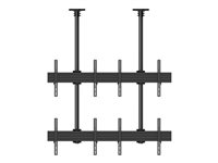 Multibrackets M Ceiling Mount Pro MBC2X2U2 - Asennuspakkaus (2 kattolevyä, 12 rails, 16 fixed arms, 4 tolppakiinnikettä, 8 laajennusputkea (80 cm), 2 kattolevyn suojusta) malleihin 8 LCD-näyttöä - alumiini, teräs - musta -näytön koko: 40"-65" - kattoon asennettava 7350073733590