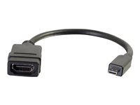 C2G HDMI Micro to HDMI Adapter Converter Dongle - HDMI-sovitin - HDMI naaras to 19 pin micro HDMI Type D uros - 20.3 cm - kaksoiseristetty - musta 80510