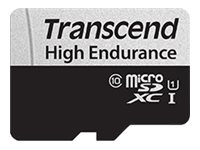 Transcend 350V - Flash-muistikortti (SD-sovitin sisältyvä) - 64 Gt - UHS-I U1 / Class10 - microSDXC UHS-I TS64GUSD350V