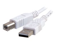 C2G - USB-kaapeli - USB (uros) to USB Type B (uros) - USB 2.0 - 5 m - valkoinen 81563