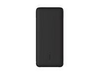 Belkin BoostCharge Plus - Virtapankki - 10000 mAh - 23 watti(a) - Fast Charge, PD - 2 lähtöliittimet (Lightning, 24 pin USB-C) - musta BPB006BTBLK