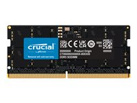 Crucial - DDR5 - moduuli - 16 Gt - 262-nastainen SO-DIMM - 4800 MHz / PC5-38400 - CL40 - 1.1 V - puskuroimaton - non-ECC CT16G48C40S5