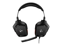 Logitech Gaming Headset G332 - Kuuloke + mikrofoni - täysi koko - langallinen - 3,5 mm jakkiliitin - musta, punainen 981-000757