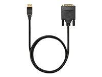 Kensington DisplayPort 1.1 (M) to DVI-D (M) Passive Cable, 6ft - Sovitinkaapeli - DisplayPort (uros) to DVI-D (uros) - DisplayPort 1.1 - 1.83 m - passiivinen, siipiruuvit, 1080p-tuki - musta K33023WW