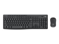 Logitech MK295 Silent - Näppäimistö- ja hiiri -pakkaus - langaton - 2.4 GHz - pohjoismainen - grafiitti 920-009810