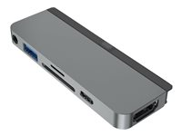 HyperDrive 6-in-1 USB-C Hub - Telakointiasema - USB-C - HDMI malleihin Apple 10.9-inch iPad Air; 11-inch iPad Pro; 12.9-inch iPad Pro; iPad mini (6. sukupolvi) HD319B-GRY