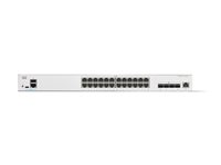 Cisco Catalyst 1300-24XT - Kytkin - L3 - smart - 24 x 10 Gigabit Ethernet + 4 x combo 10 Gigabit SFP+/RJ-45 - telineeseen asennettava C1300-24XT