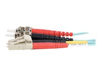 C2G LC-ST 10Gb 50/125 OM3 Duplex Multimode PVC Fiber Optic Cable (LSZH) - Verkkokaapeli - ST-toiminto (monitila) (uros) to monimuoto LC (uros) - 30 m - kuituoptinen - kaksipuolinen (duplex) - 50 / 125 micron - OM3 - ei sisällä halogeenia - sinivihreä 85548