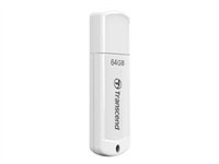 Transcend JetFlash 370 - USB Flash-asema - 64 Gt - USB 2.0 - valkoinen TS64GJF370