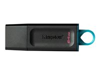 Kingston DataTraveler Exodia - USB Flash-asema - 64 Gt - USB 3.2 Gen 1 - black with teal DTX/64GB