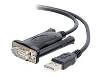 C2G Serial RS232 Adapter Cable - USB / sarjakaapeli - USB (uros) to DB-9 (uros) - 1.5 m - musta 86887